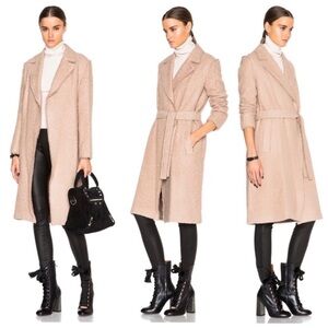 Helmut Lang camel shaggy alpaca coat medium